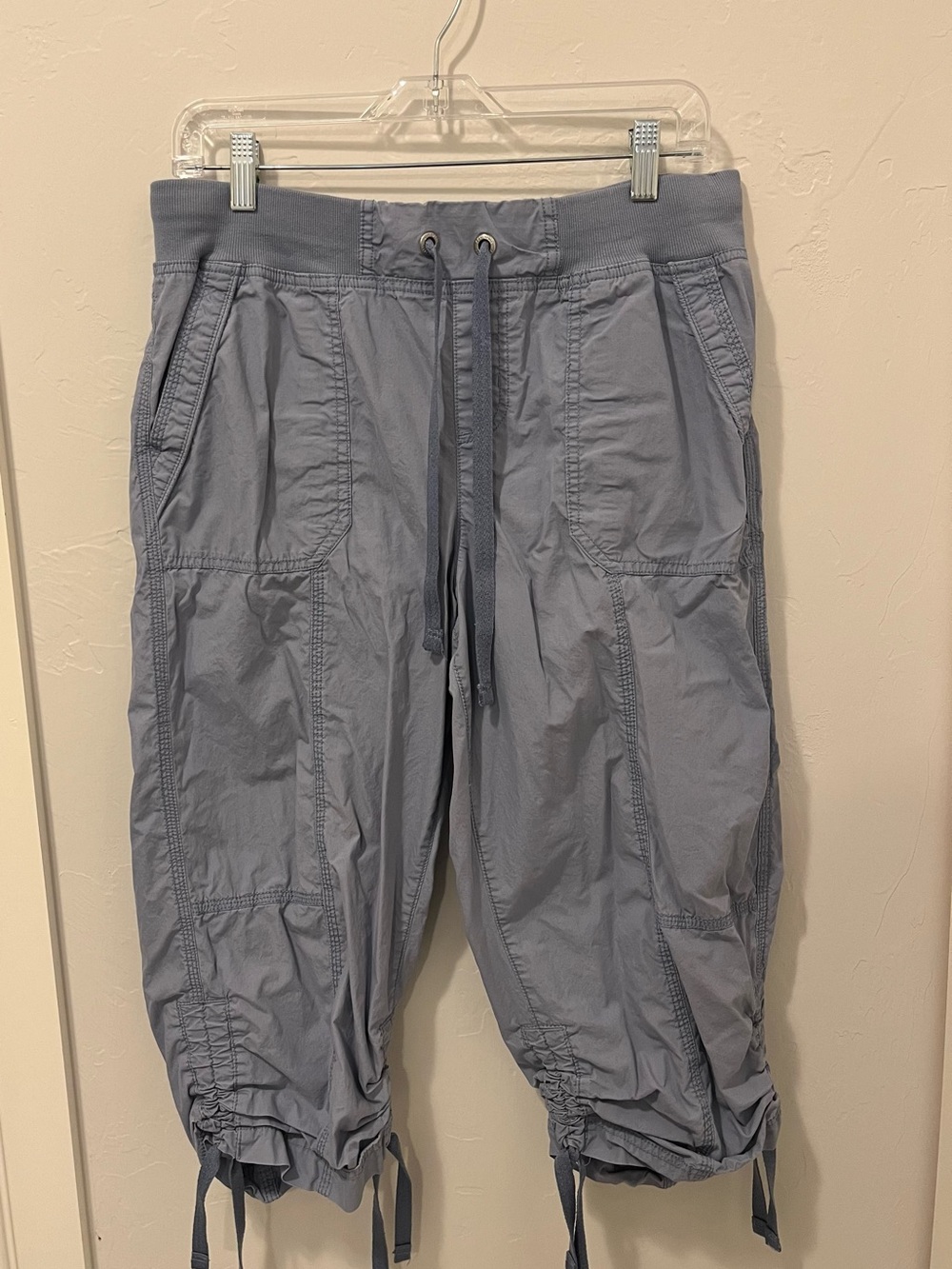DKNY Light Blue Drawstring Cargo Capris